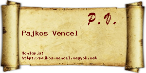 Pajkos Vencel névjegykártya